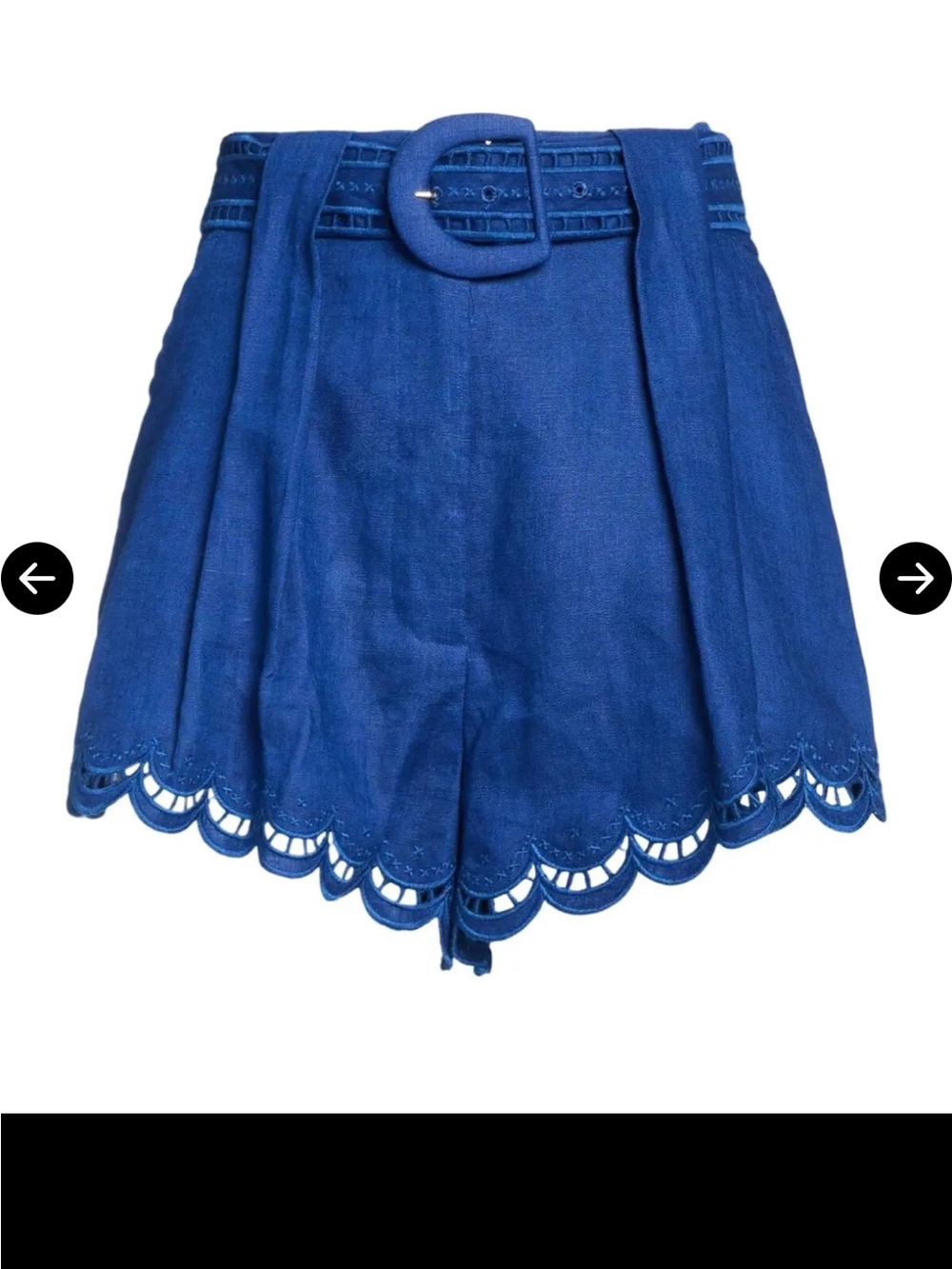 FARM Rio Royal Blue Scalloped Shorts with Belt